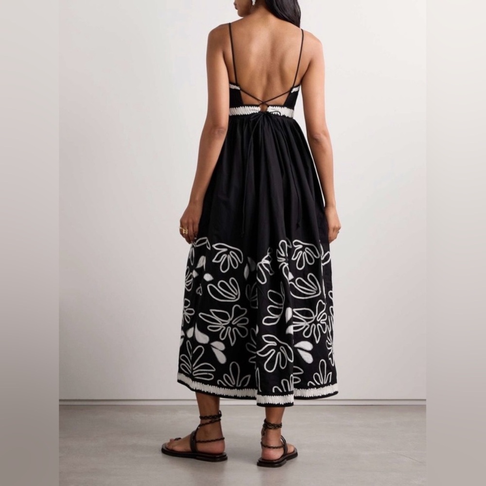Ulla Johnson New Hollis Embroidered Cotton Long Dress Size 10 - Picture 3 of 16